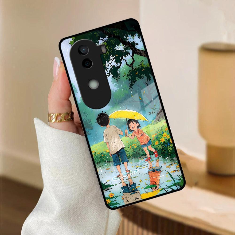 Raindrop Moments Glass Case Cover For iQOO - ShopOnCliQ