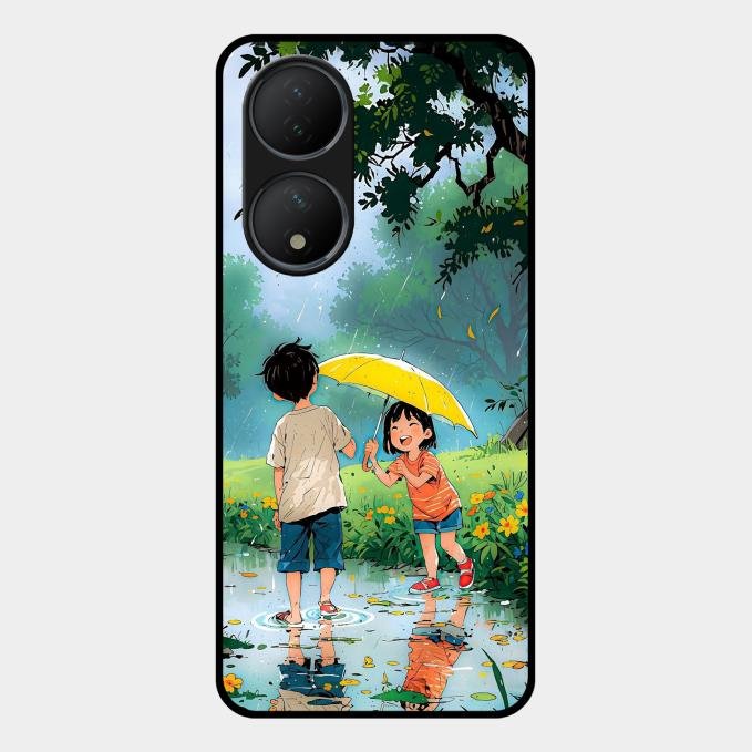 Raindrop Moments Glass Case Cover For Vivo Y100 5G