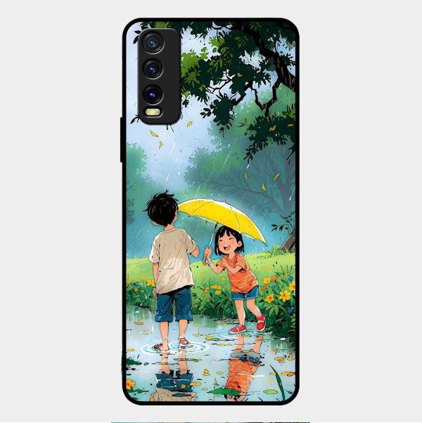 Raindrop Moments Glass Case Cover For Vivo Y12G