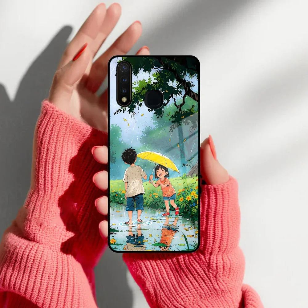 Raindrop Moments Glass Case Cover For iQOO - ShopOnCliQ