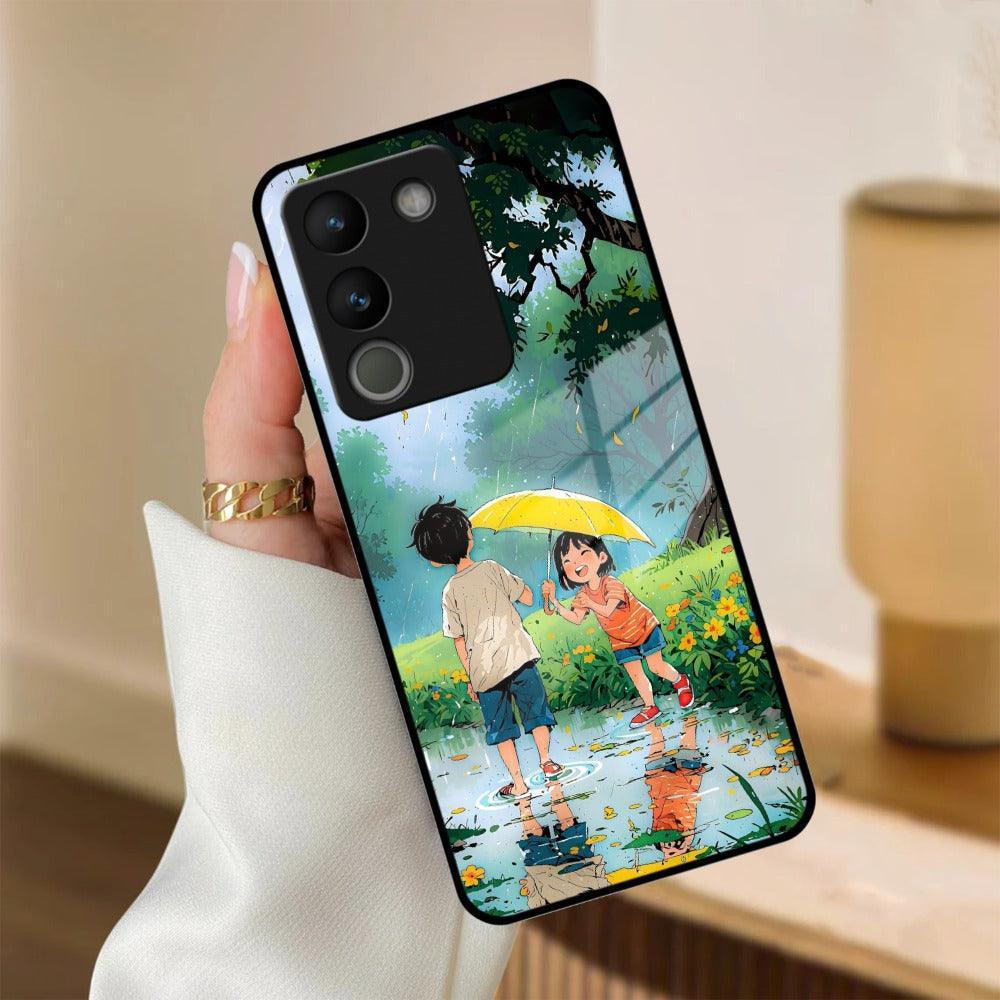 Raindrop Moments Glass Case Cover For iQOO - ShopOnCliQ