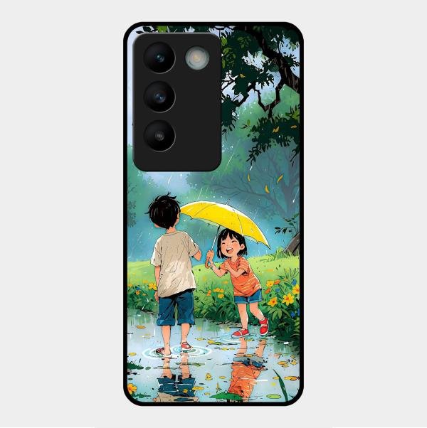 Raindrop Moments Glass Case Cover For Vivo Y200E 5G