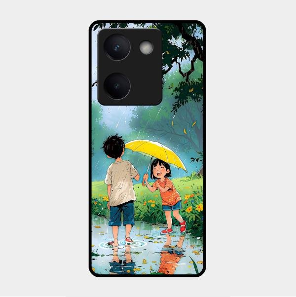Raindrop Moments Glass Case Cover For Vivo Y300 Plus 5G