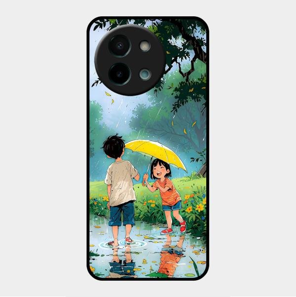 Raindrop Moments Glass Case Cover For Vivo Y58 5G