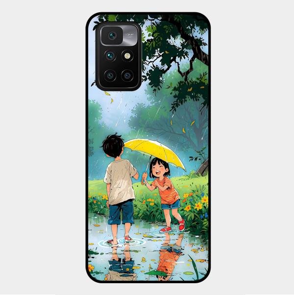 Raindrop Moments Glass Case Cover For Xiaomi Redmi 10 Prime