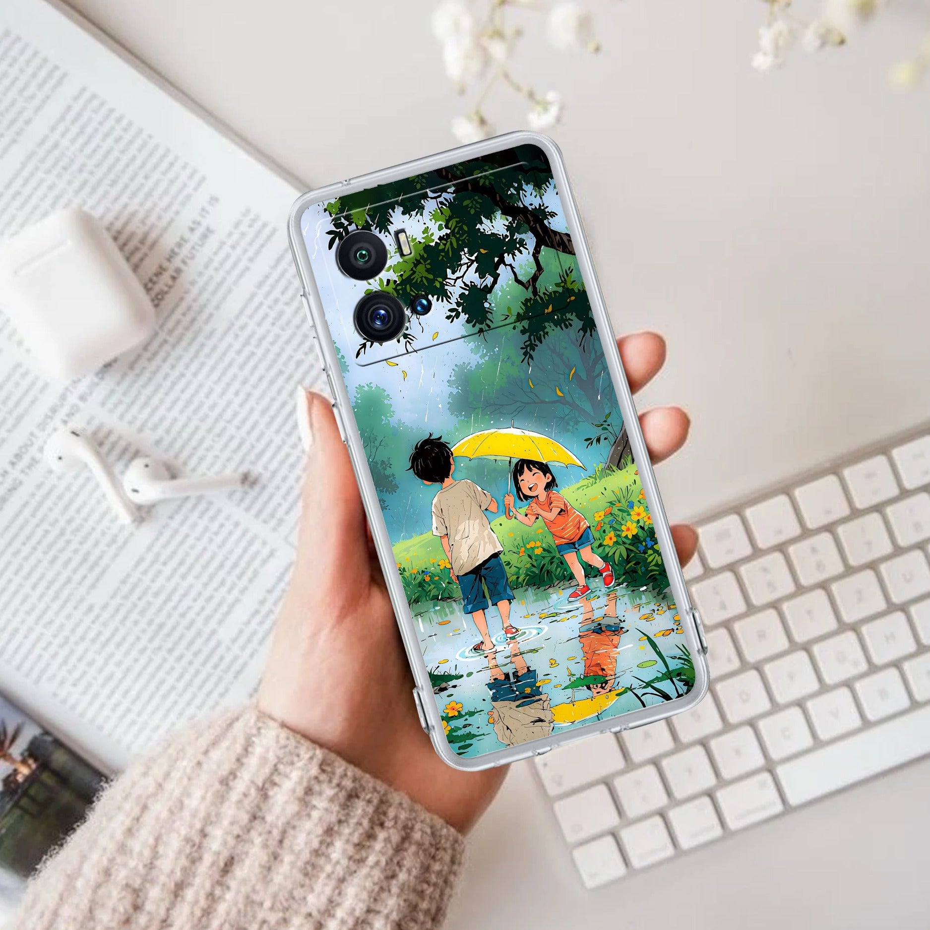 Raindrop Moments Transparent Silicon Case For iQOO Neo 7 Pro 5G