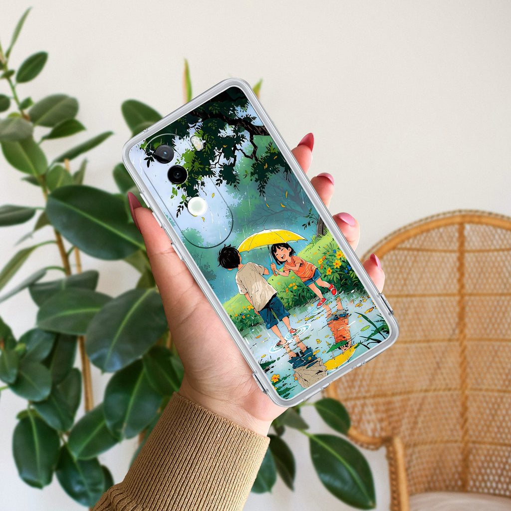 Raindrop Moments Transparent Silicon Case For iQOO Z9s 5G