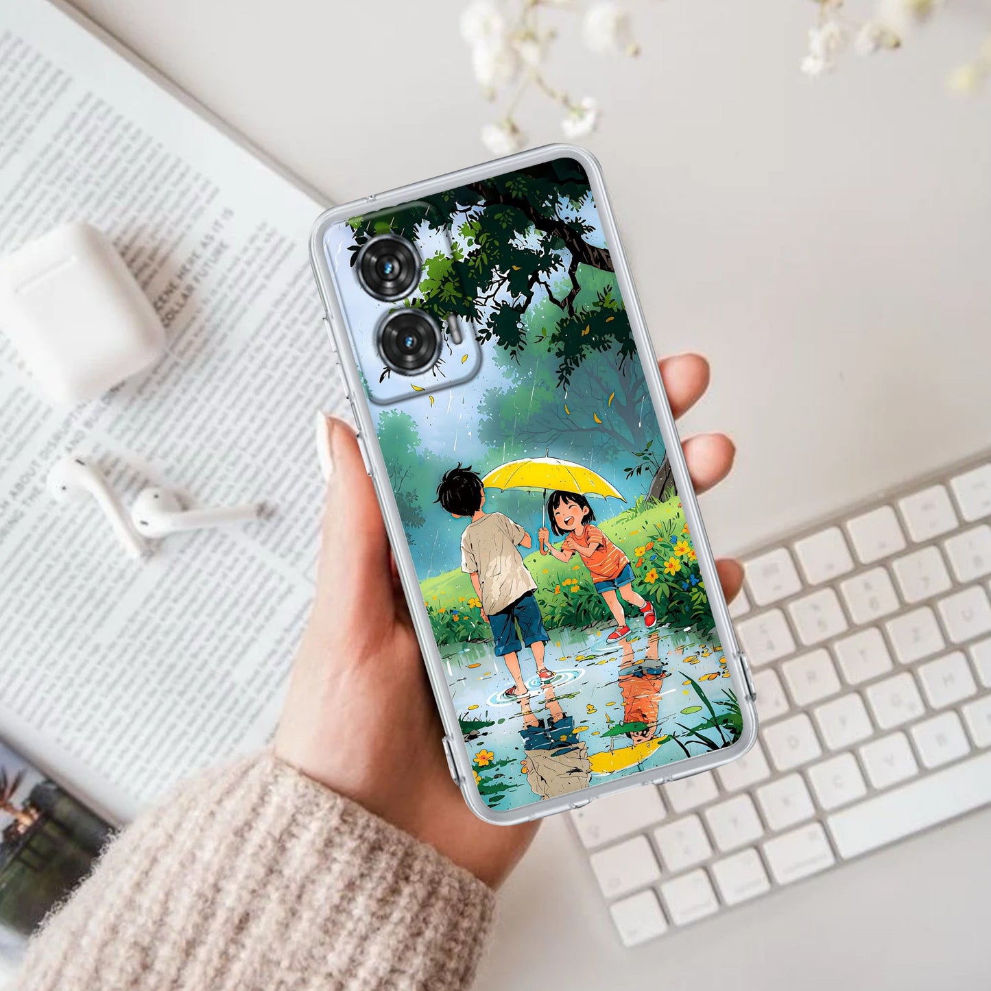 Raindrop Moments Transparent Silicon Case For Motorola