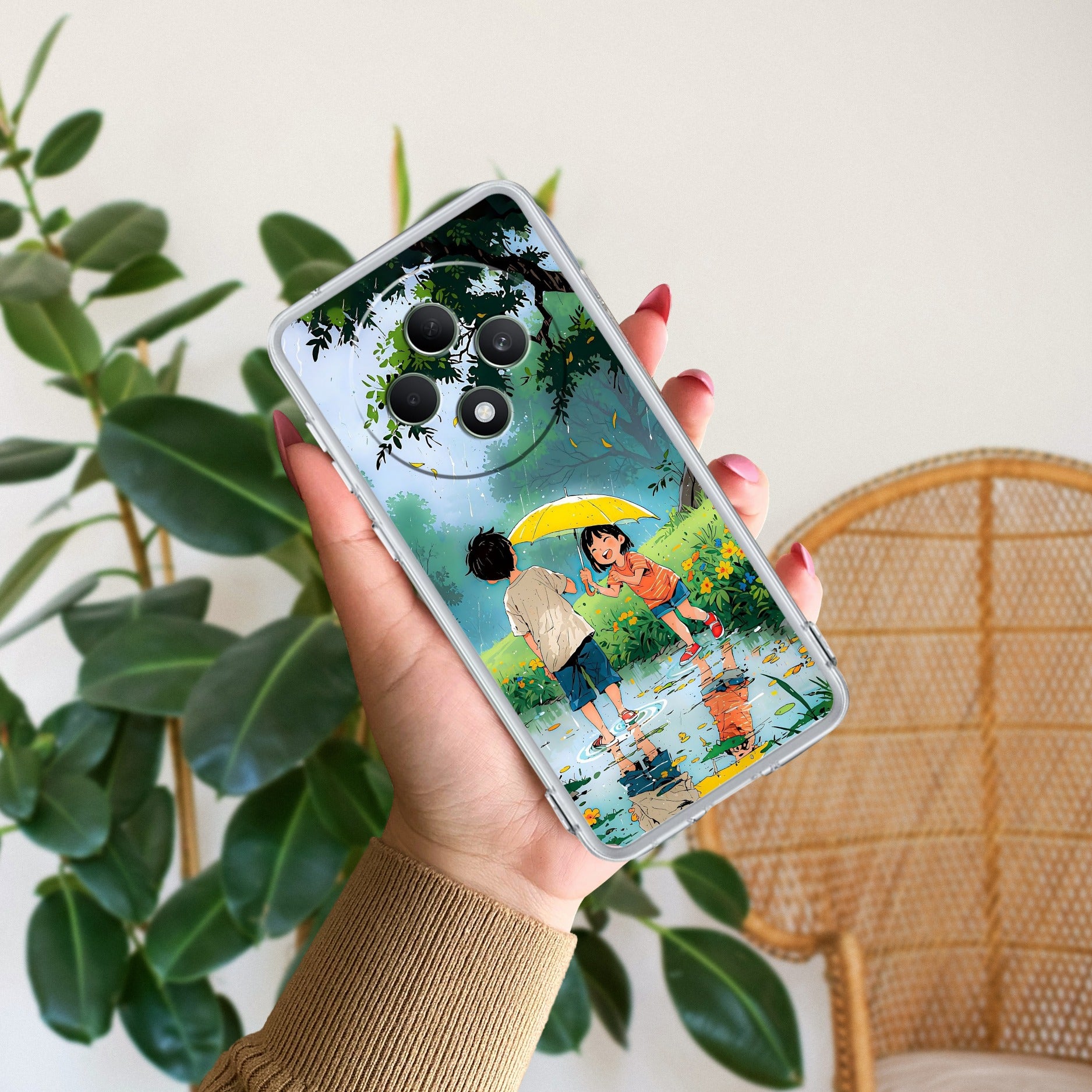 Raindrop Moments Transparent Silicon Case For Oppo F27 Pro Plus 5G