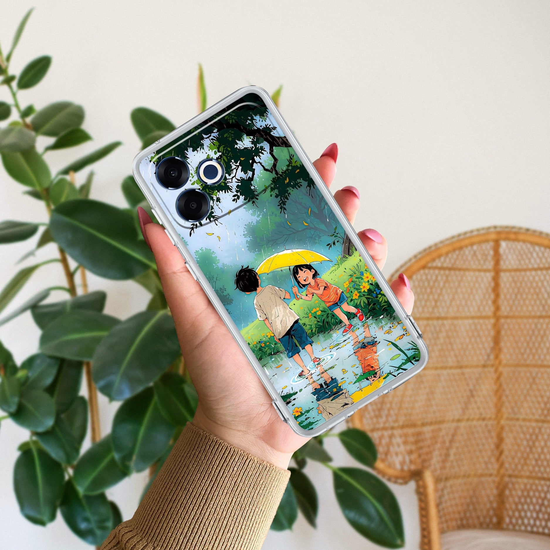 Raindrop Moments Transparent Silicon Case For Oppo F33 Pro 5G