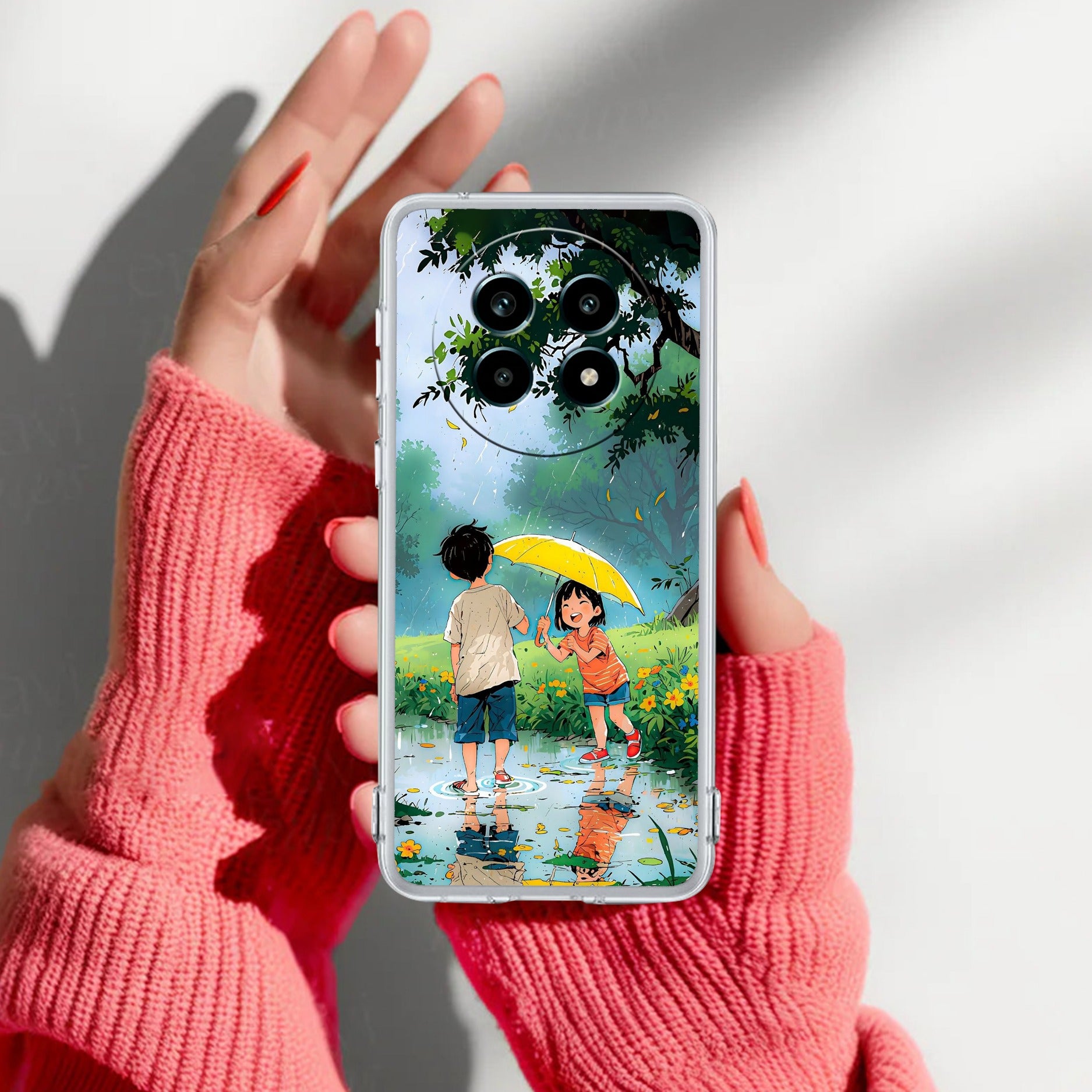 Raindrop Moments Transparent Silicon Case For Realme 14 Pro Lite 5G