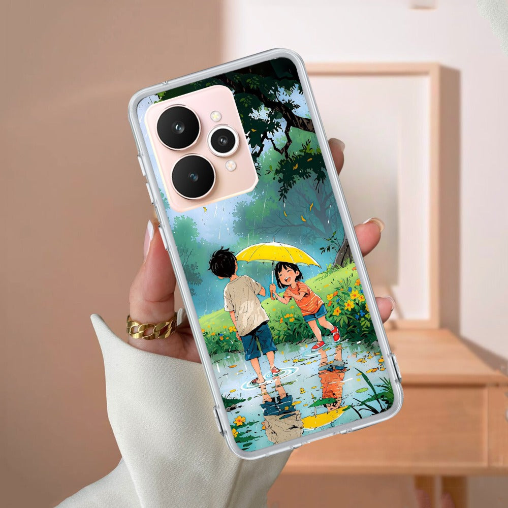 Raindrop Moments Transparent Silicon Case For Realme/Narzo