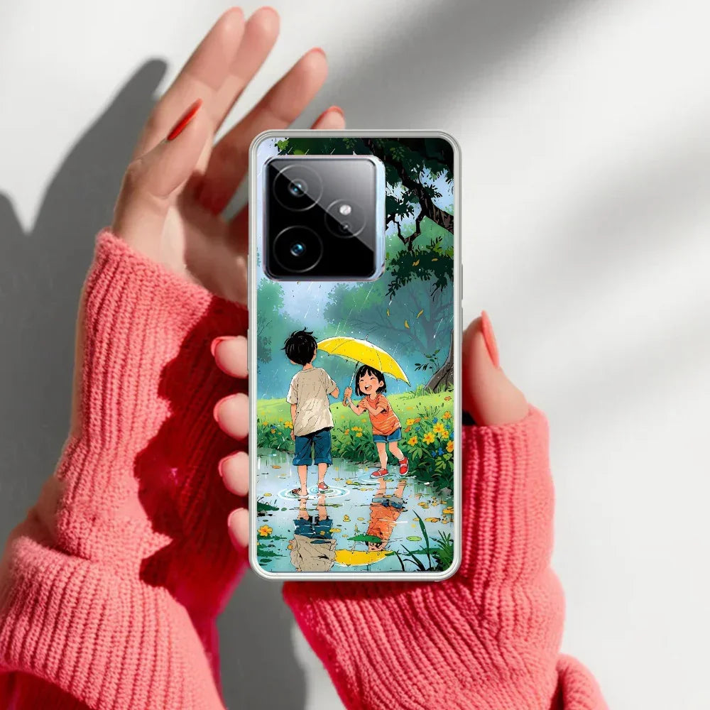 Raindrop Moments Transparent Silicon Case For Realme/Narzo