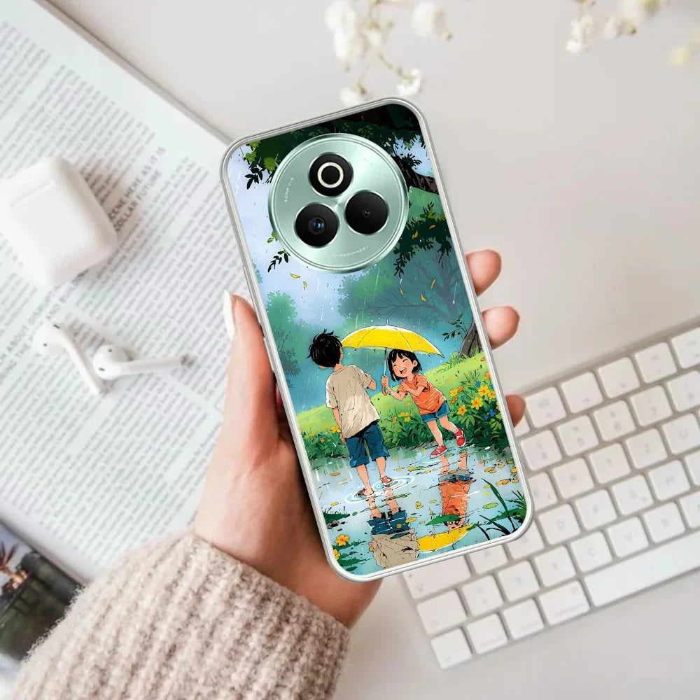 Raindrop Moments Transparent Silicon Case For Realme 12 Plus 5G