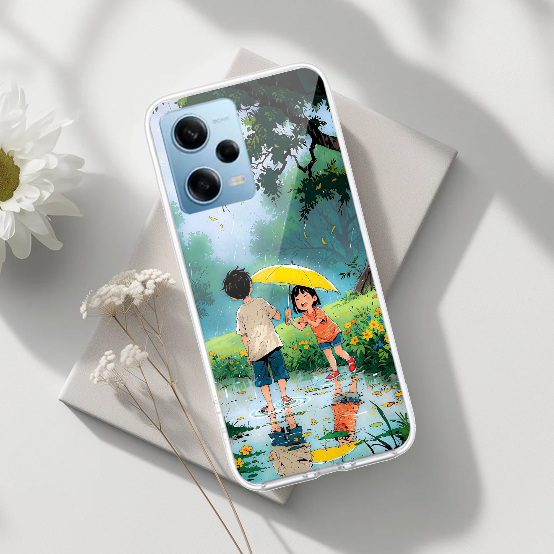 Raindrop Moments Transparent Silicon Case For Redmi Note 12 5G