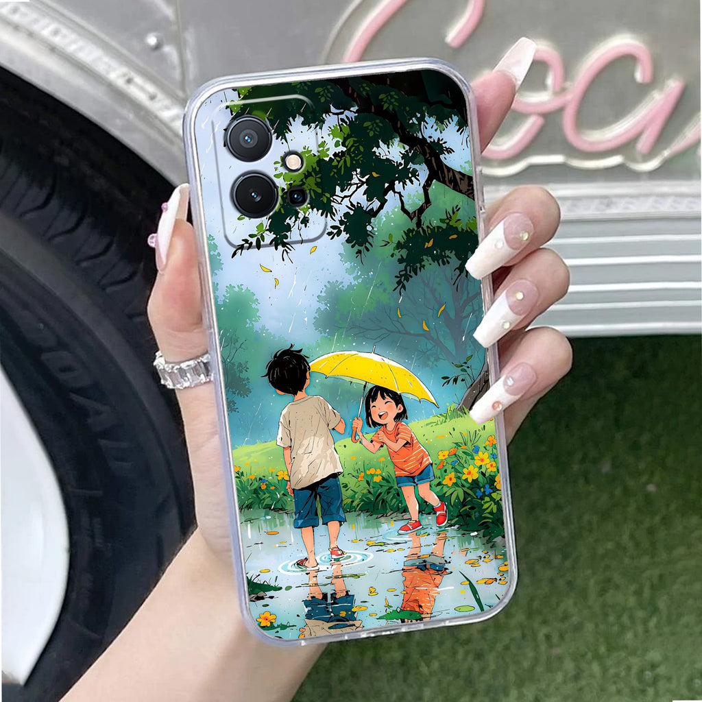 Raindrop Moments Transparent Silicon Case For Vivo T2 Pro 5G