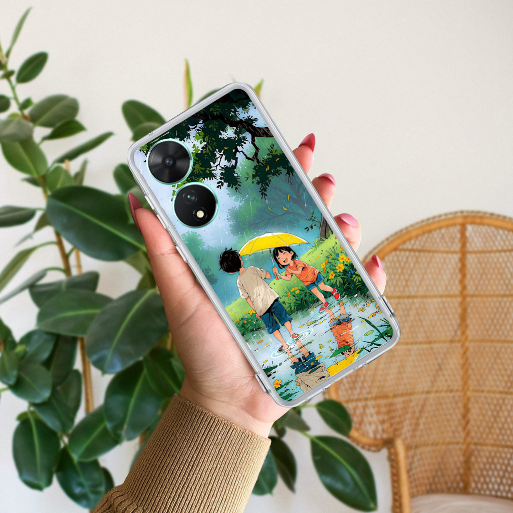 Raindrop Moments Transparent Silicon Case For Vivo X90 Pro 5G