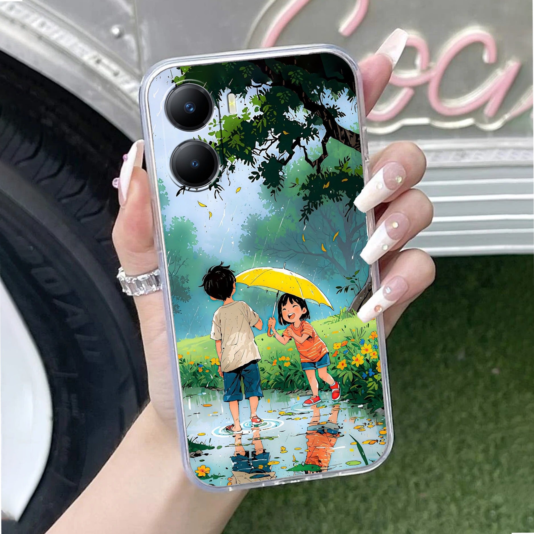 Raindrop Moments Transparent Silicon Case For Vivo T2x 5G