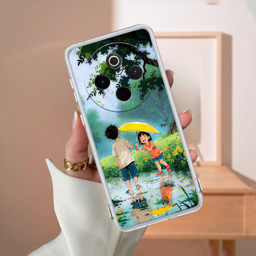 Raindrop Moments Transparent Silicon Case For Vivo