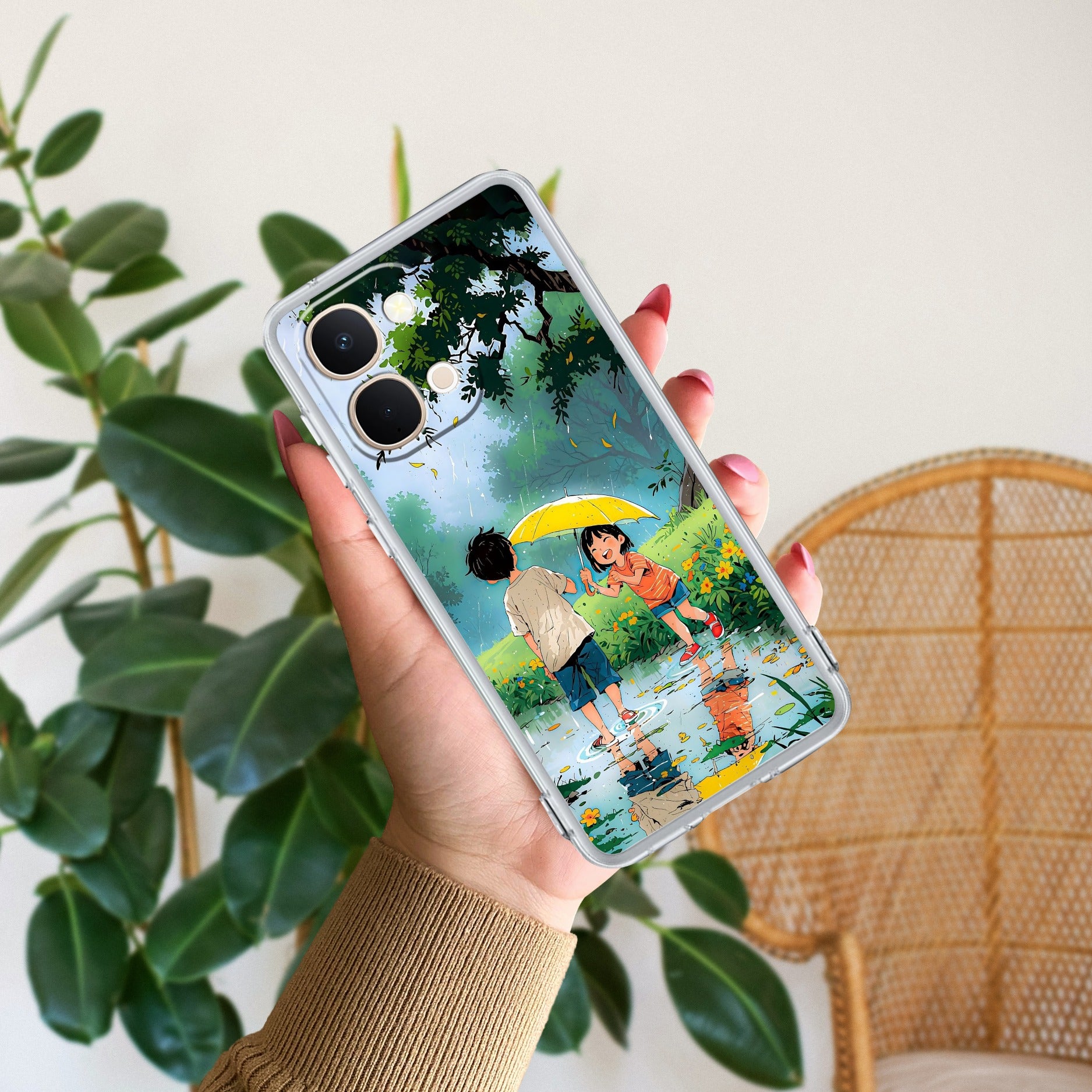 Raindrop Moments Transparent Silicon Case For Vivo T5X 5G