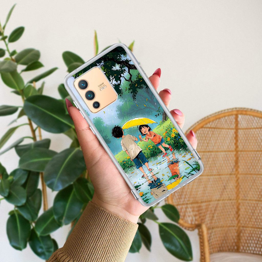 Raindrop Moments Transparent Silicon Case For Vivo Y22