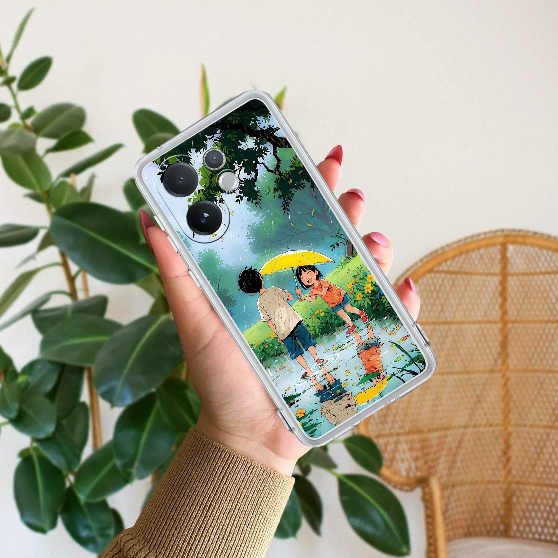 Raindrop Moments Transparent Silicon Case For Vivo T1 44W