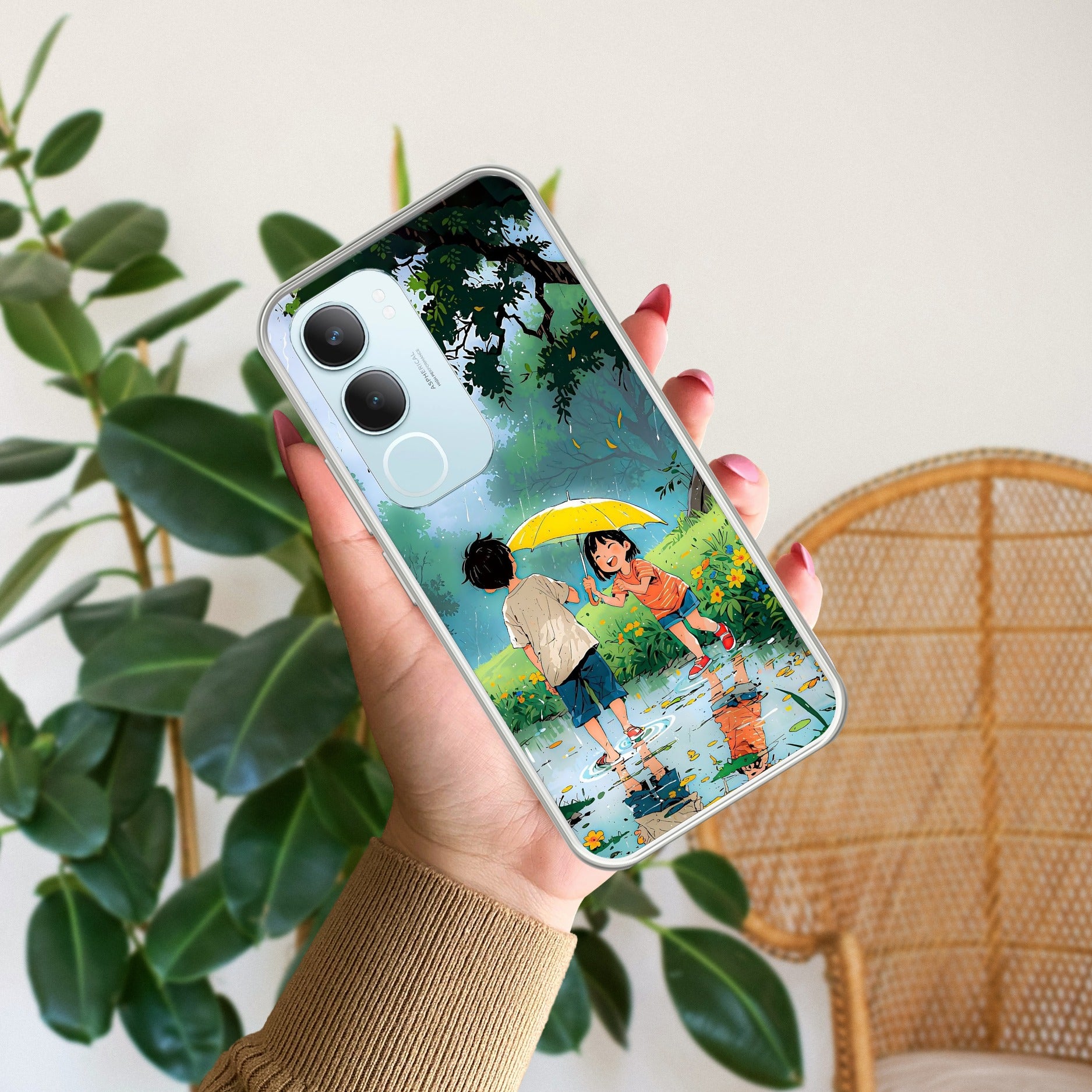 Raindrop Moments Transparent Silicon Case For Vivo Y29 5G
