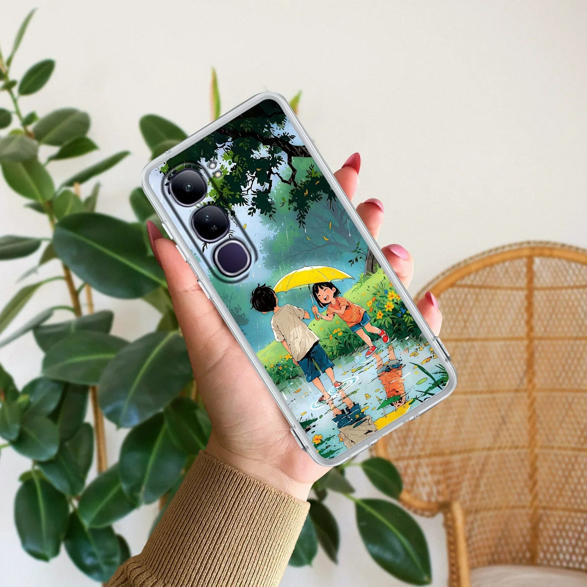Raindrop Moments Transparent Silicon Case For Vivo V50 5G