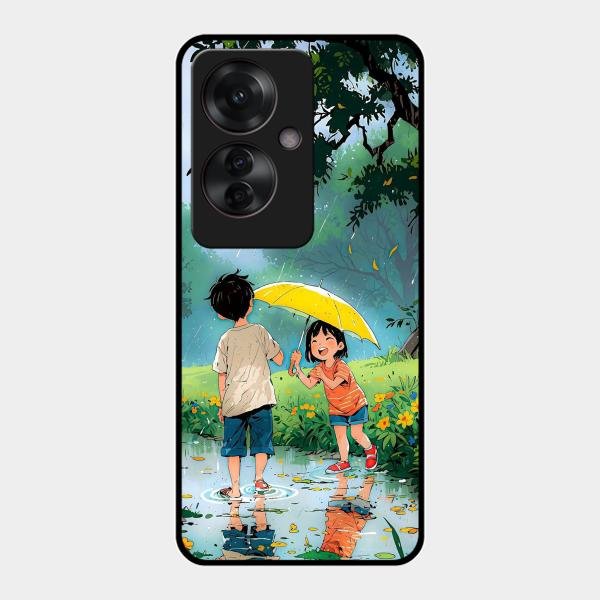 Raindrop Momentss Glossy Metal Case Cover For Oppo F25 Pro 5G