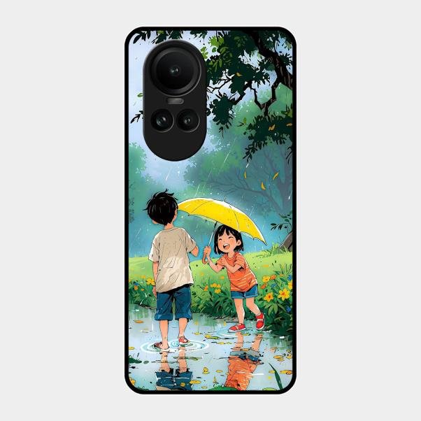Raindrop Momentss Glossy Metal Case Cover For Oppo Reno 10 5G
