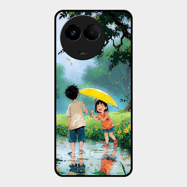 Raindrop Momentss Glossy Metal Case Cover For Realme 11X 5G