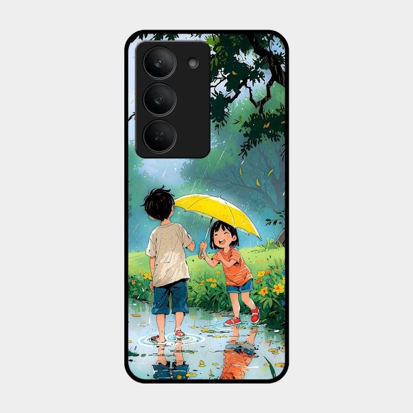 Raindrop Momentss Glossy Metal Case Cover For Realme 14X 5G