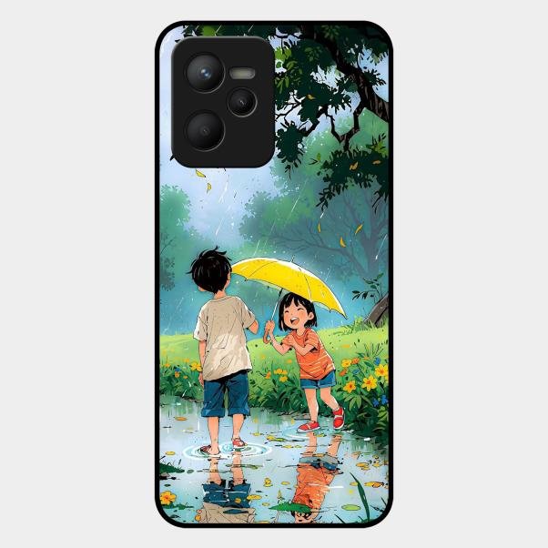 Raindrop Momentss Glossy Metal Case Cover For Realme C35