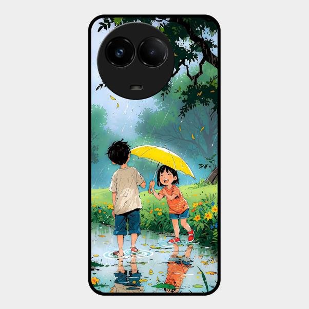 Raindrop Momentss Glossy Metal Case Cover For Realme C67 5G