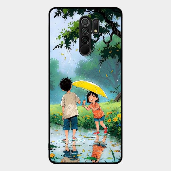 Raindrop Momentss Glossy Metal Case Cover For Redmi 9 Prime