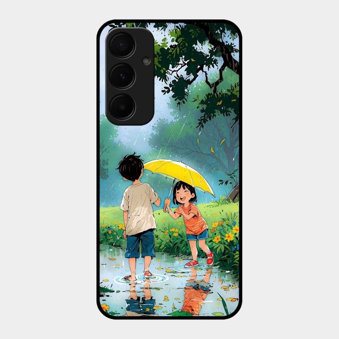 Raindrop Momentss Glossy Metal Case Cover For Samsung Galaxy A55 5G