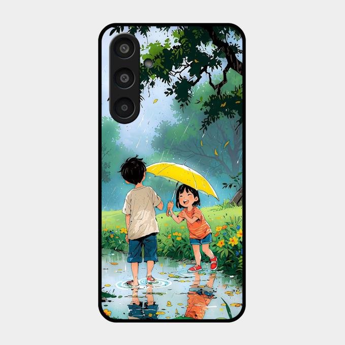 Raindrop Momentss Glossy Metal Case Cover For Samsung Galaxy M35 5G