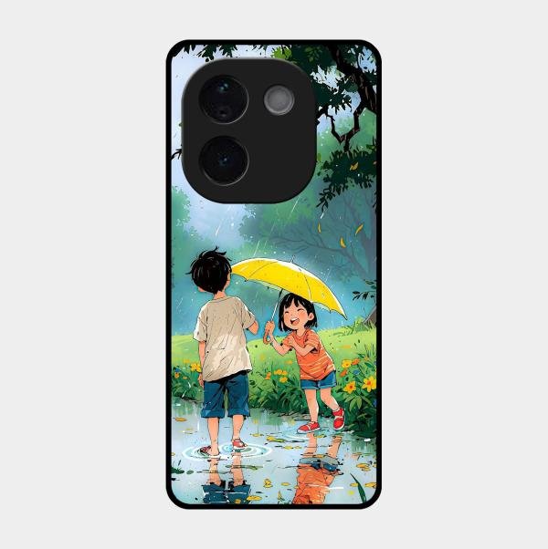 Raindrop Momentss Glossy Metal Case Cover For Vivo T3 Pro 5G
