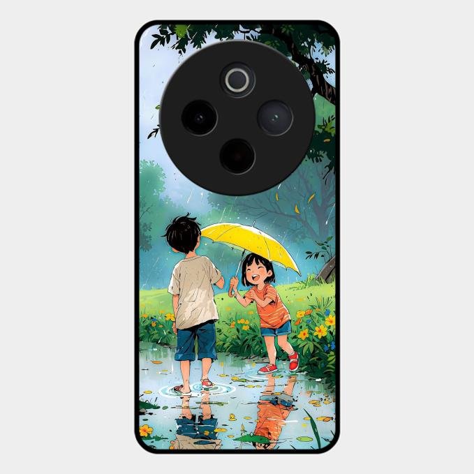 Raindrop Momentss Glossy Metal Case Cover For Vivo T4 5G