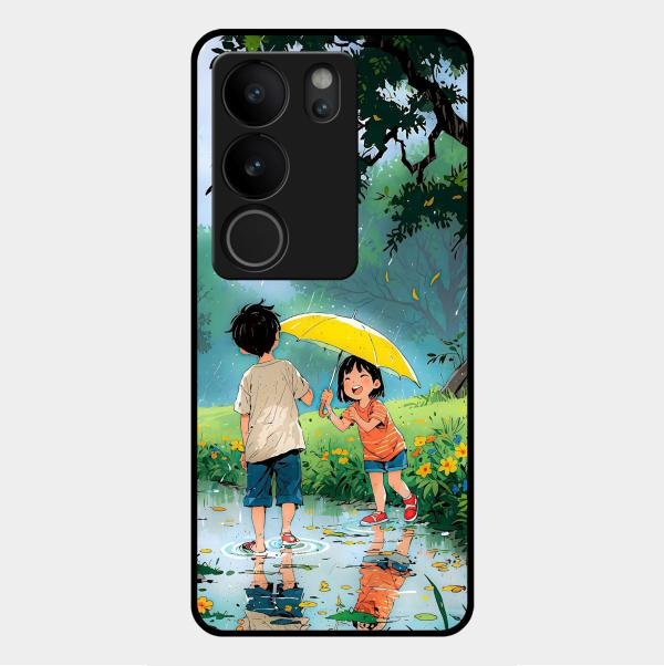 Raindrop Momentss Glossy Metal Case Cover For Vivo V29 Pro 5G