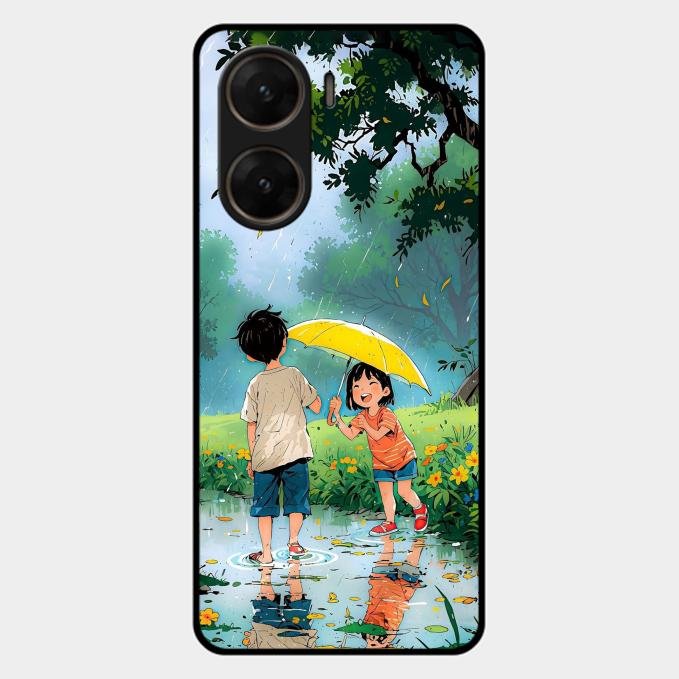 Raindrop Momentss Glossy Metal Case Cover For Vivo V29E 5G