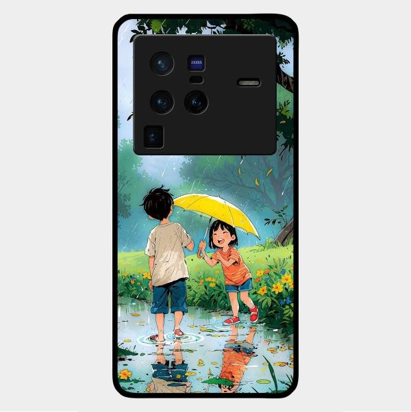 Raindrop Momentss Glossy Metal Case Cover For Vivo X80 Pro 5G