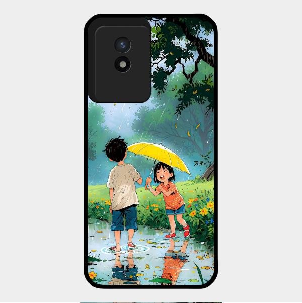 Raindrop Momentss Glossy Metal Case Cover For Vivo Y02T