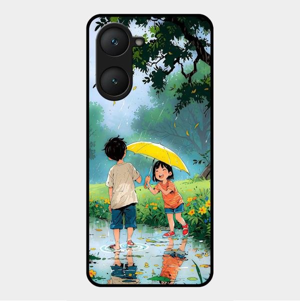 Raindrop Momentss Glossy Metal Case Cover For Vivo Y18