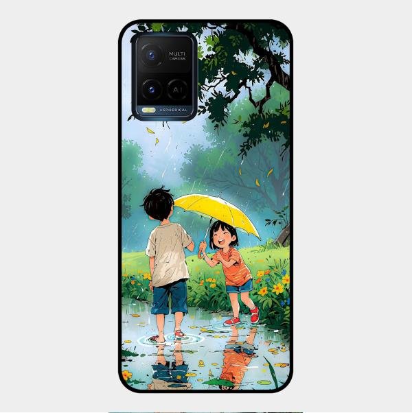 Raindrop Momentss Glossy Metal Case Cover For Vivo Y21T