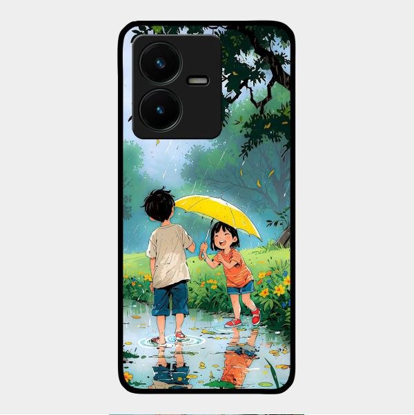 Raindrop Momentss Glossy Metal Case Cover For Vivo Y22