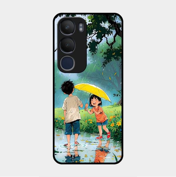 Raindrop Momentss Glossy Metal Case Cover For Vivo Y29 5G