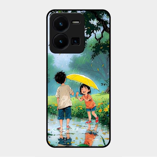 Raindrop Momentss Glossy Metal Case Cover For Vivo Y35