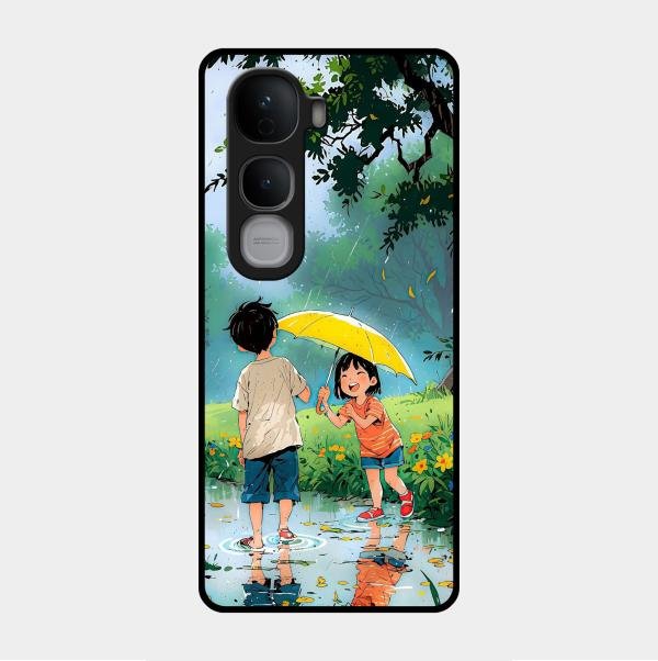 Raindrop Momentss Glossy Metal Case Cover For Vivo Y400 Pro 5G