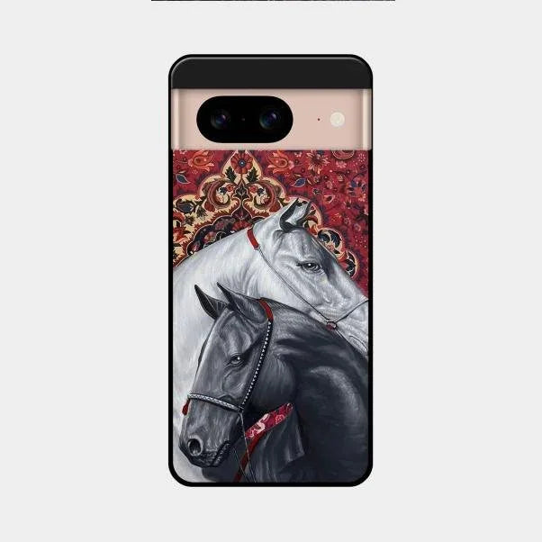 Regal Stallion Tapestry Glass Case For Google